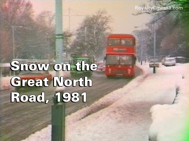 Snow on the Great North Road, December 1981